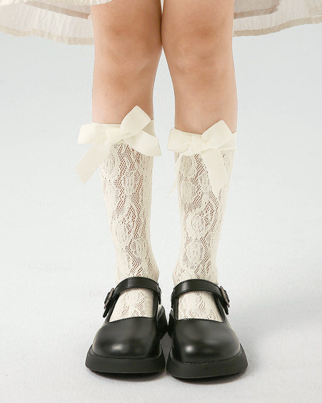 Kids' Cotton Crew Socks Lace Bow-Knot Breathable Princess Casual
