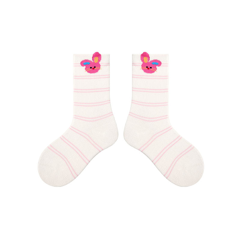 4-Pack Layer Cake Series Kids Socks Girls Cotton Cartoon Crew Socks