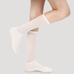 Sweetnana Lolita Style Cotton Calf Seamless Socks, Elegant Cutout Stripe Design, Breathable, Comfort, Women's Mesh Pile Socks for Spring/Summer.