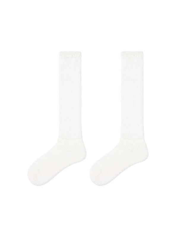 Women Lolita Cotton Knee High Socks Seamless Cutout Stripe Mesh Breathable