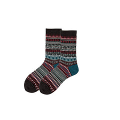 Sweetnana Men's Ethnic Style Casual Socks, Autumn and Winter Warm Socks, Cotton Crew Socks