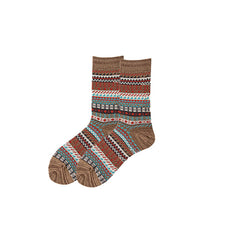 Sweetnana Men's Ethnic Style Casual Socks, Autumn and Winter Warm Socks, Cotton Crew Socks