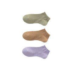 Sweetnana 3-Pack Women's Solid Mesh Low Cut Socks Breathable Cotton Socks No Show Socks