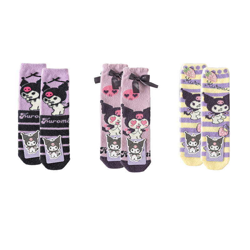 3-Pack Sweetnana Cozy Crew Sanrio Series Socks - Lovely Women's Socks with Cute Cartoon Characters, Soft Warm Socks for Winter.