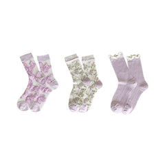 Sweetnana Spring/Summer 3-Pack Fantasy Purple Series Women's Glass Stockings, Mesh Socks, Comfort, Crew Socks, Thin Crystal Stockings,Seamless Socks.