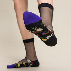 Sweetnana Ultra-Thin Glass Socks for Women, Cotton Crew Socks with Cozy and Soft Fabric, Perfect for Both Style and Everyday Comfort