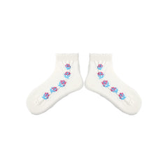 Sweetnana Spring/Summer "Happy Daily" Series 5-Pack Women's Cotton Ankle Socks with Stripe, Dots and Crimping Design, Cute, Breathable, Comfort, Thin Trendy Socks,Seamless Socks.