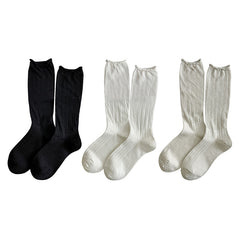 Sweetnana 3-Pack Women's Cotton Seamless Socks, Mesh Socks, Solid Color Thin Socks, Crew Socks.