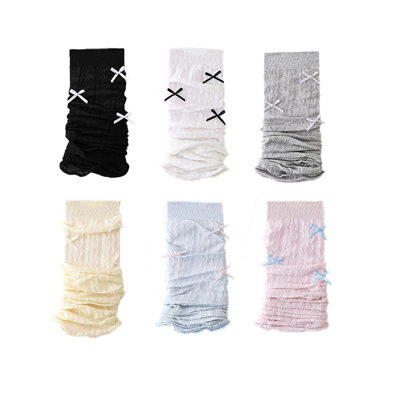 Women's Leg Warmers Cotton Ultra Thin Bow Design Solid Color  Ballet Style