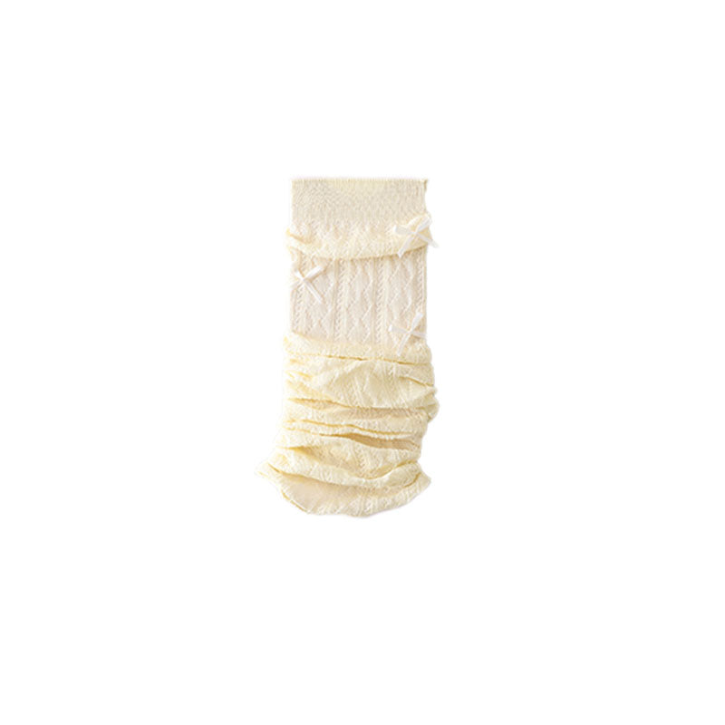 Women's Leg Warmers Cotton Ultra Thin Bow Design Solid Color  Ballet Style