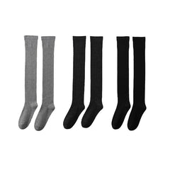 Sweetnana 3-Pack Women's Thigh High Socks Solid Color Cotton Socks Over the Knee Socks Seamless Socks