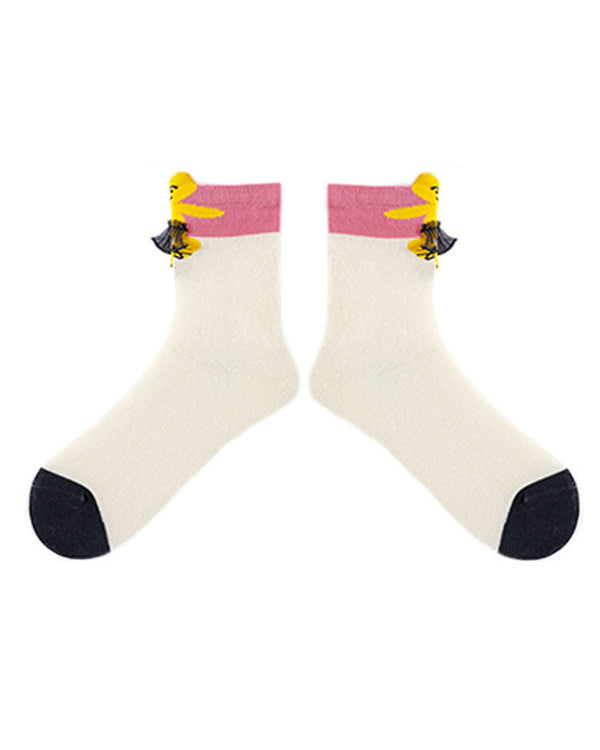 3-Pack Women Cotton Crew Socks Top Notch Cute Casual - SWEET NANA