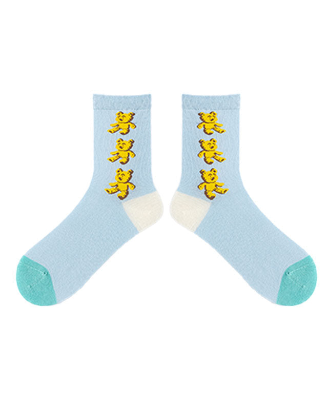 3-Pack Women Cotton Crew Socks Top Notch Cute Casual - SWEET NANA