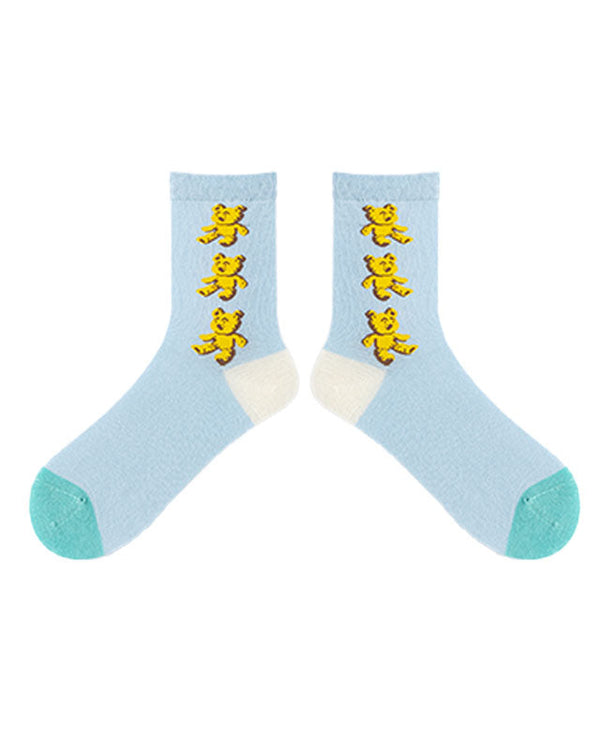 3-Pack Women Cotton Crew Socks Top Notch Cute Casual - SWEET NANA