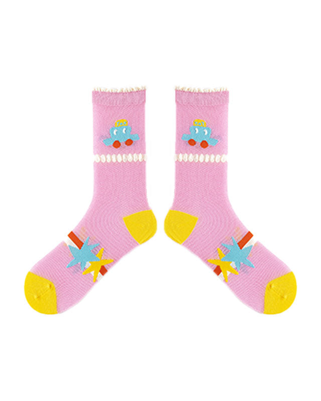 Traffic Light Series Cute Socks Women Crew Cotton Comfort - SWEET NANA