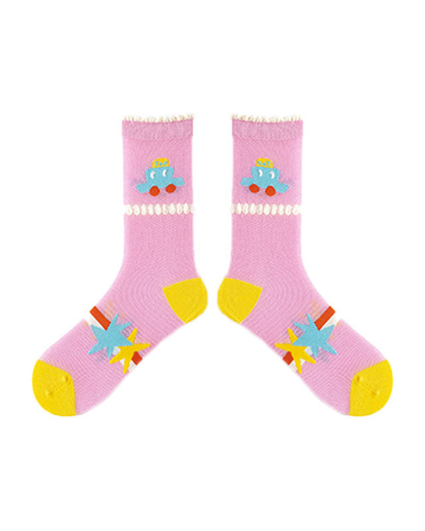 Traffic Light Series Cute Socks Women Crew Cotton Comfort - SWEET NANA