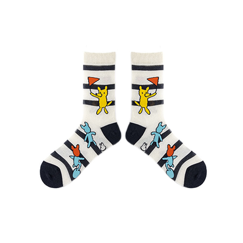 3-Pack Traffic Light Series Women's Cotton Socks Breathable Crew Socks