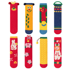 Sweetnana Winter Soft Thickened Socks for Women & Kids Cute Fun New year Socks Tube Crew Socks