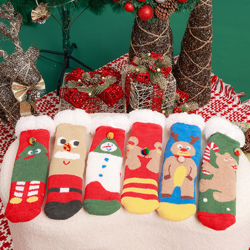 Sweetnana レディース クリスマス ソックス 超厚手 クルー ソックス 柔らかい ふわふわ 暖かい ソックス 冬用 ストッキング 滑り止め スリッパ ソックス