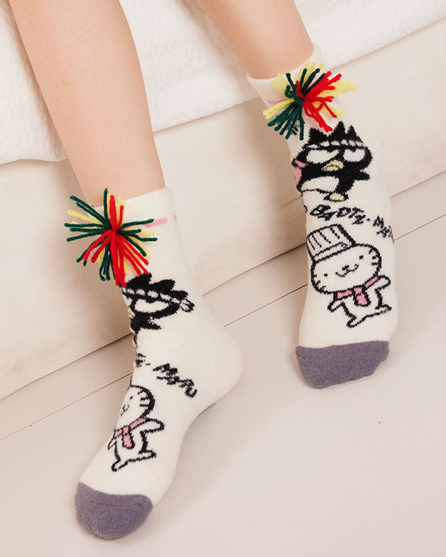 Sweetnana 女士舒適船襪 - Sanrio 可愛卡通角色可愛襪子，冬季襪子溫暖柔軟襪子。