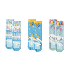 3-Pack Sweetnana Cozy Crew Socks for Women - Sanrio Series Lovely Cartoon Socks, Winter Warm Soft Stockings Thickened Tube Socks.