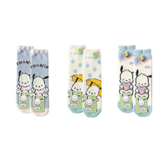 3-Pack Lovely Sanrio Series Cozy Socks by Sweetnana - Winter Warm Soft Socks, Women's Crew Tube Socks with Cute Sanrio Cartoon Pattern.