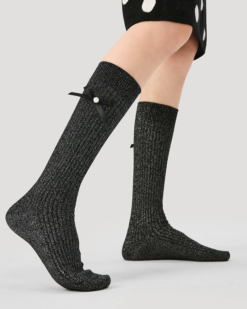 Women Creative Bow Scrunch Socks Ballet Style Cotton Seamless - SWEET NANA