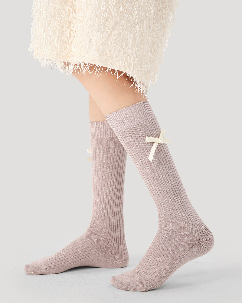 Women Creative Bow Scrunch Socks Ballet Style Cotton Seamless Secondary image