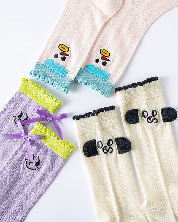 3-Pack Cotton Crew Women Socks Cozy Breathable Casual Daily Essential - SWEET NANA