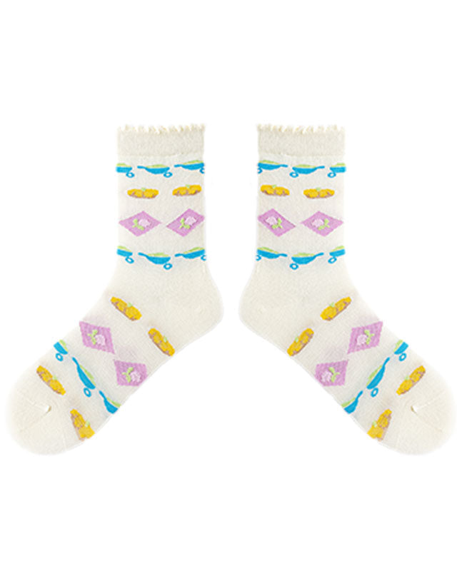 Sweet Berries Series Women Crew Socks Casual Cute Thin Comfort - SWEET NANA