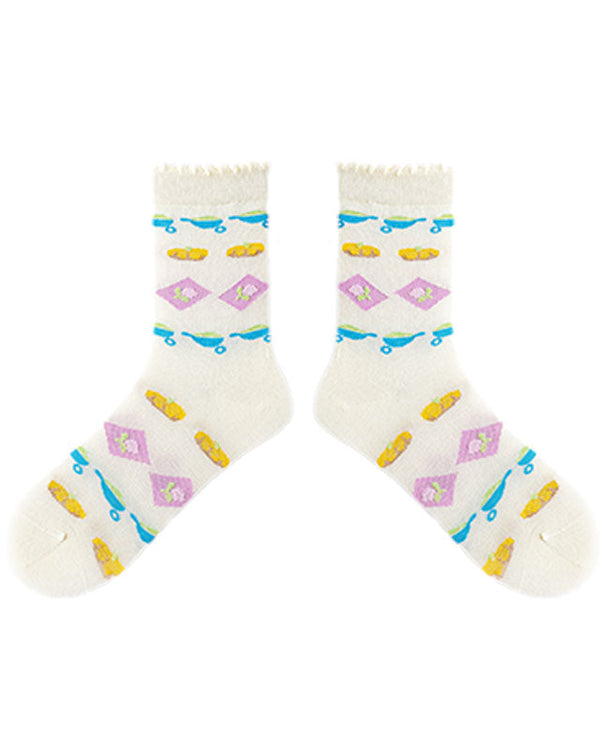 Sweet Berries Series Women Crew Socks Casual Cute Thin Comfort - SWEET NANA
