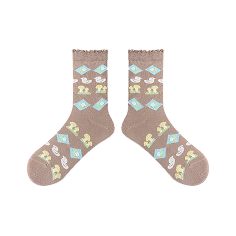 3-Pack Sweet Berries Series Women's  Cute Casual Crew Cotton Socks