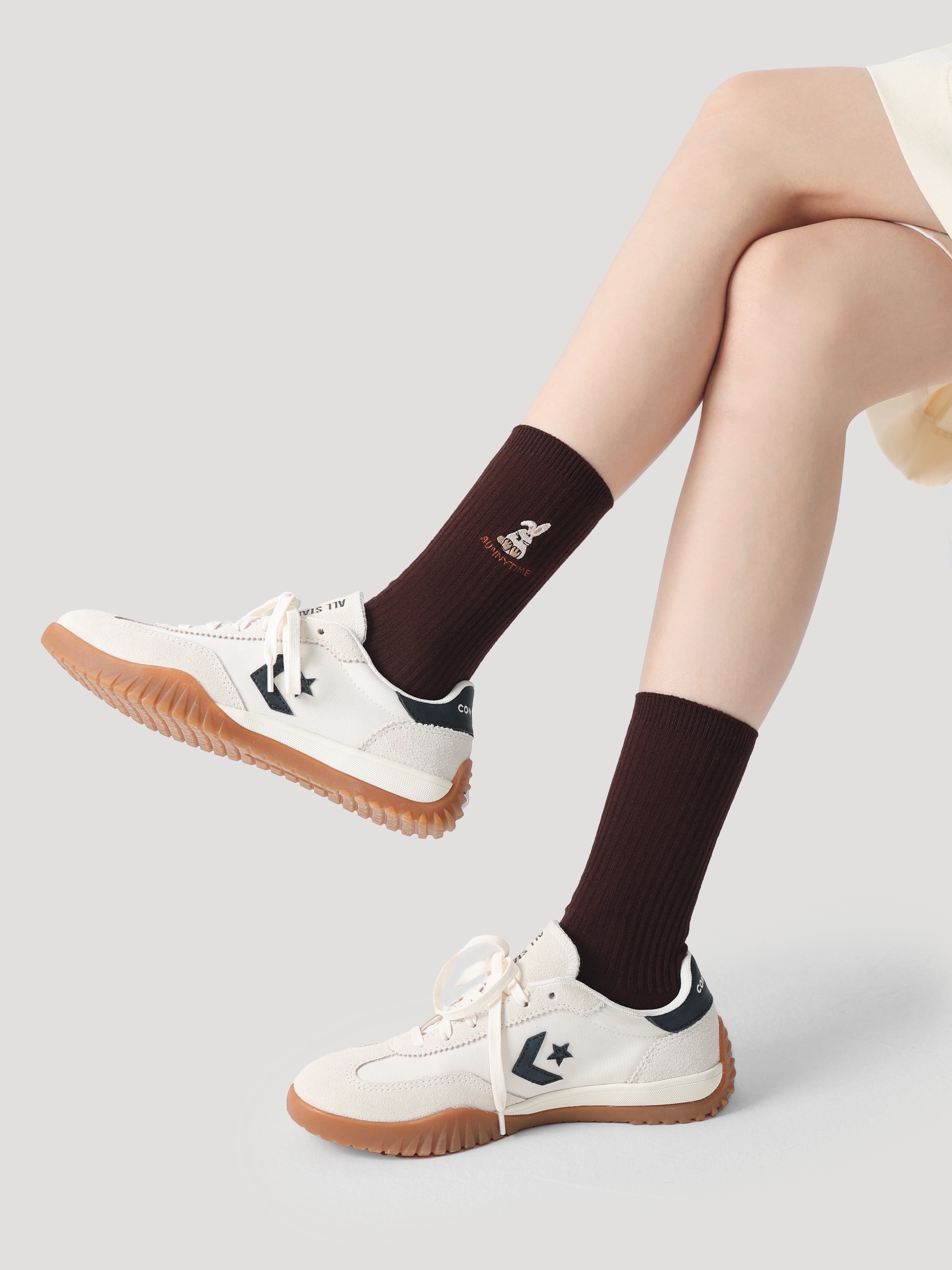 Women's Embroidered Animal Cotton Crew Breathable Comfortable Socks