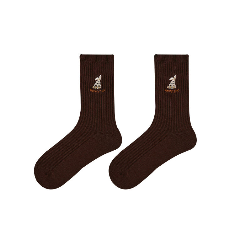 Women's Embroidered Animal Cotton Crew Breathable Comfortable Socks