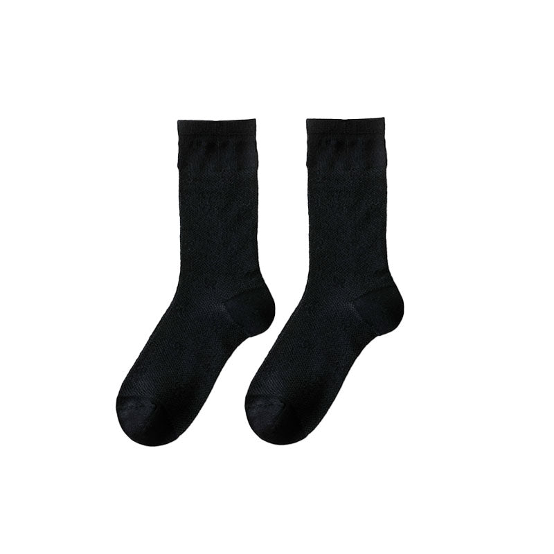 Women's Sweet Bow Print Slouch Crew Socks Breathable Mesh Comfort Seamless