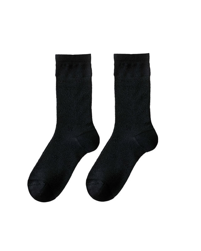 Women Sweet Bow Print Slouch Crew Socks Breathable Mesh Seamless - SWEET NANA