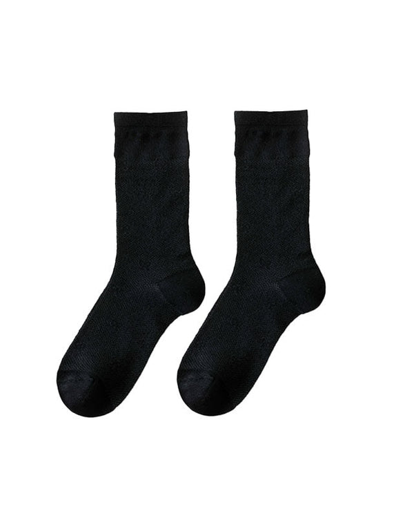 Women Sweet Bow Print Slouch Crew Socks Breathable Mesh Seamless - SWEET NANA