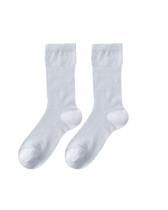 Women Sweet Bow Print Slouch Crew Socks Breathable Mesh Seamless - SWEET NANA