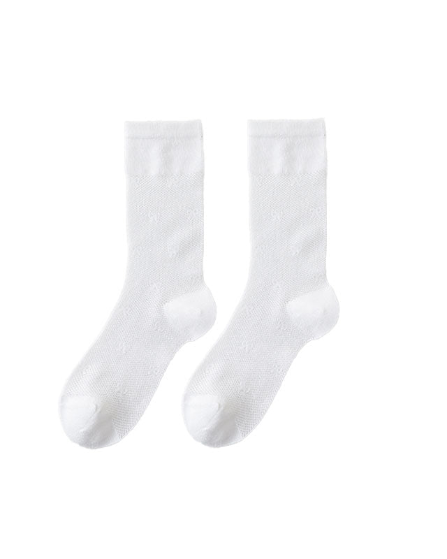 Women Sweet Bow Print Slouch Crew Socks Breathable Mesh Seamless - SWEET NANA