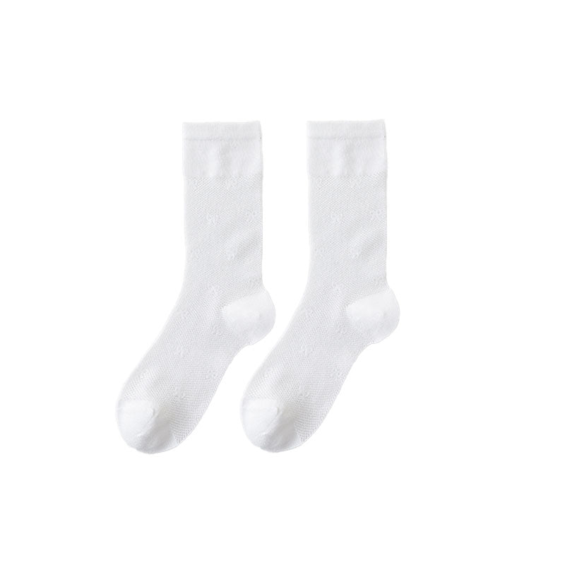 Women's Sweet Bow Print Slouch Crew Socks Breathable Mesh Comfort Seamless