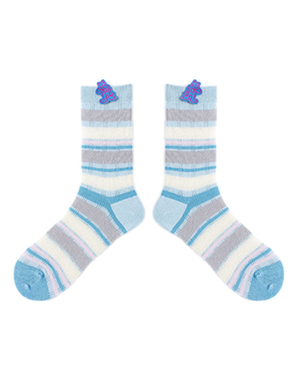 Thin Cotton Crew Women Socks Soft Cute Stripe Casual Versatile - SWEET NANA