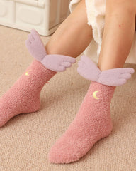 Women Cartoon Fuzzy Crew Socks Cute Warm Soft Cozy Thick