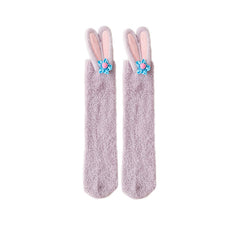 Sweetnana Women's Tube Crew Socks Cartoon Cute Socks Winter Fuzzy Warm Socks Soft Cozy Thick Socks