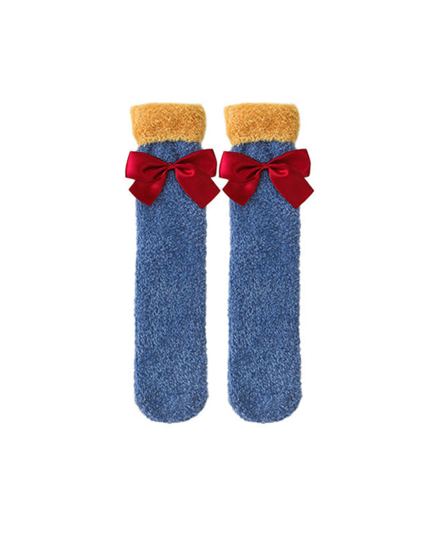 Women Cartoon Fuzzy Crew Socks Cute Warm Soft Cozy Thick - SWEET NANA