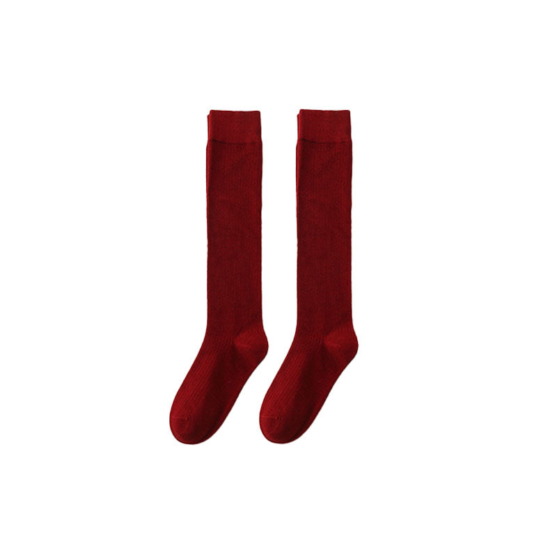 Women's Knee High Socks Core Basics Solid Color Versatile Casual