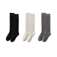 Sweetnana 3-Pack Wool Warm Socks for Women Soft Seamless Socks Solid Knee High Socks