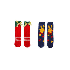 Sweetnana クリスマスギフトボックスに2パックのコージークルーソックス、女性用の冬用ふわふわ暖かいソックス、クリスマスギフトボックスに入った厚手の柔らかいソックス。
