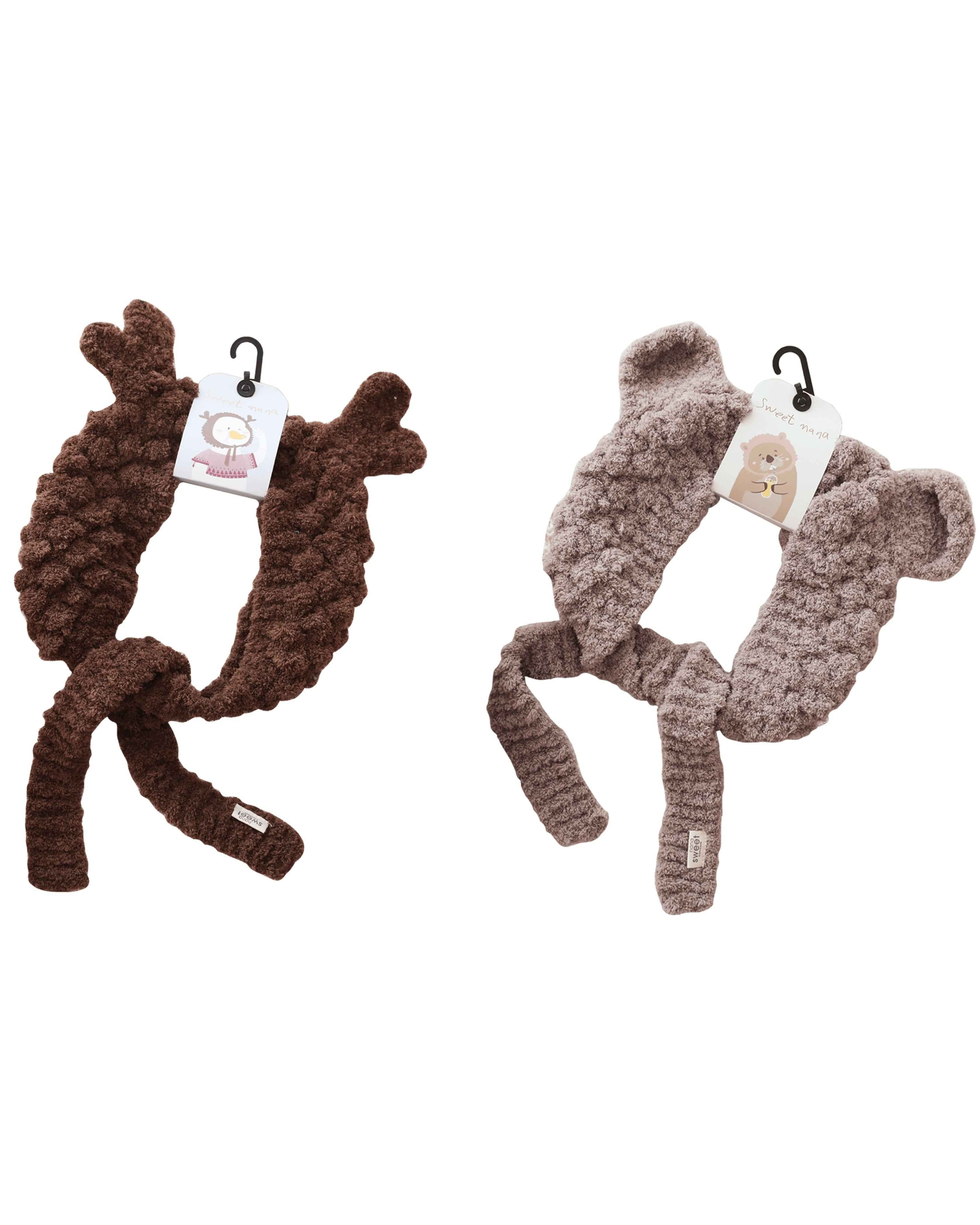 2-Pack Handmade Coral Velvet Earmuffs 3D Animal Ear Cute Warm Headwear