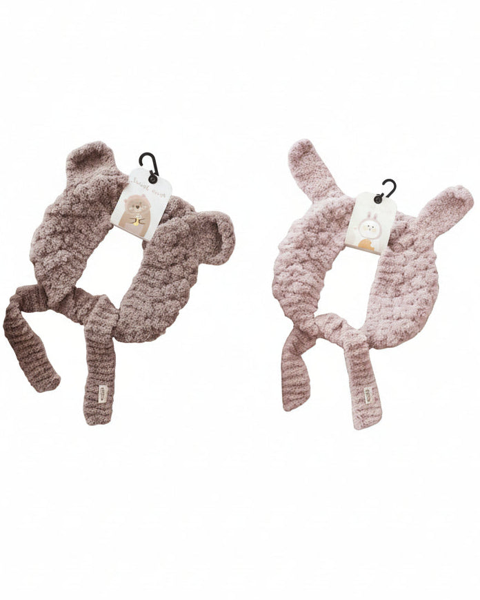 2-Pack Handmade Coral Velvet Earmuffs 3D Animal Ear Cute Warm Headwear