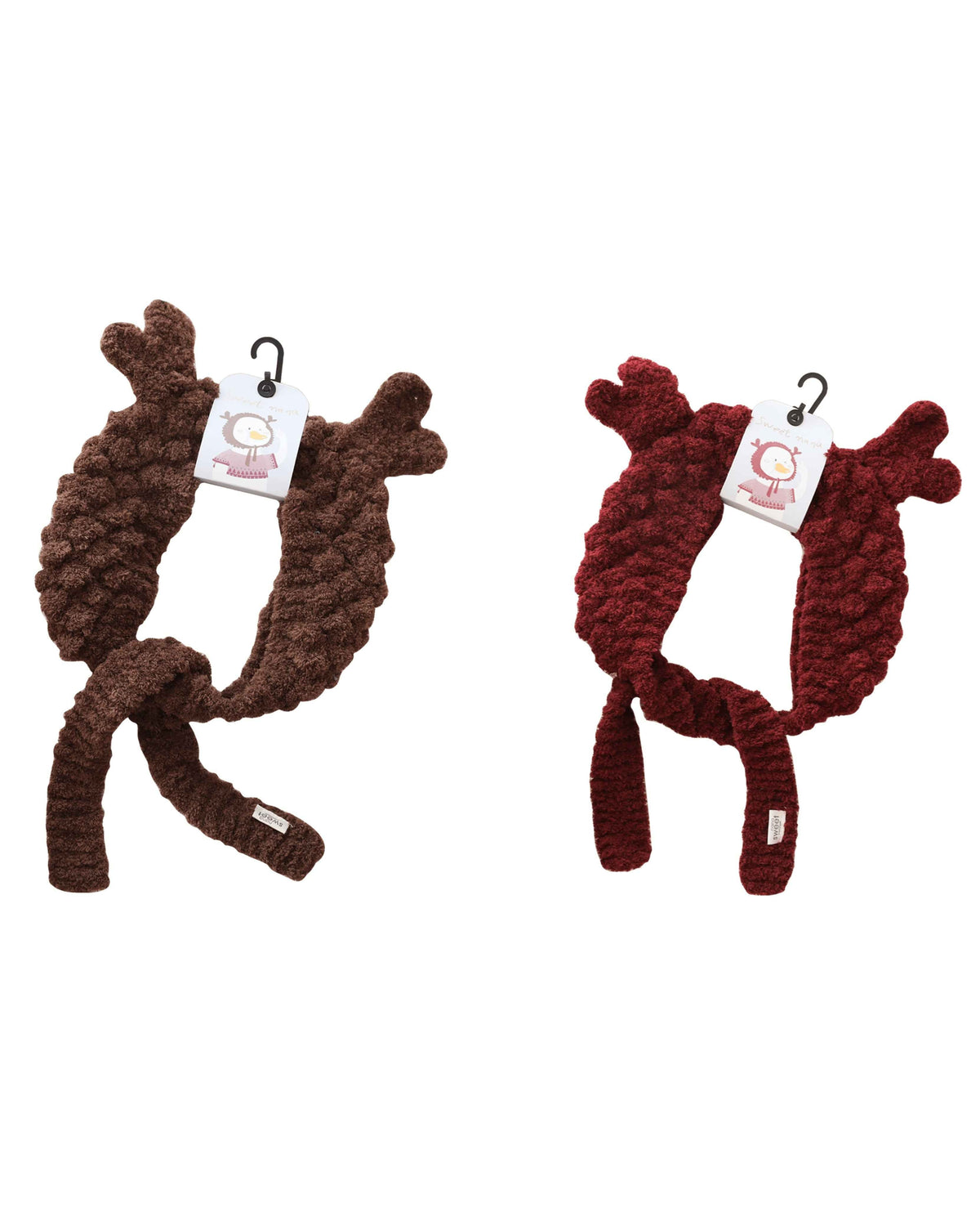 2-Pack Handmade Coral Velvet Earmuffs 3D Animal Ear Cute Warm Headwear